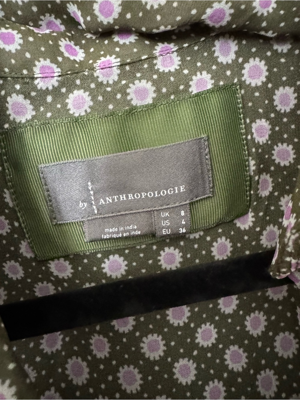 Anthropologie Green Printed Button-Front Maxi Dress - Picture 2 of 4